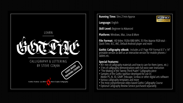 Learn Gothic Calligraphy DVD Cover sm